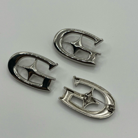 Plaques métalliques gaufrées en forme de étoile G, argentées, éco-responsables, pour accessoires de couture personnalisés pour vêtements
