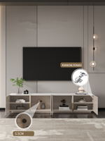 Meuble TV en bois minimaliste et moderne Meuble TV de salon Meuble TV et table basse Ensemble meuble TV LED de luxe Console média