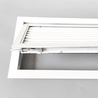 Grille d'aération linéaire détachable avec filtre, en aluminium, à simple déflection, pour plafond, pour systèmes CVC