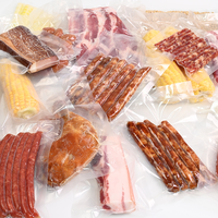 Sachet sous vide imprimé sur mesure, résistant aux hautes températures (121°C), en PA RCPP, à trois soudures latérales, pour l'emballage de viande et de sauces