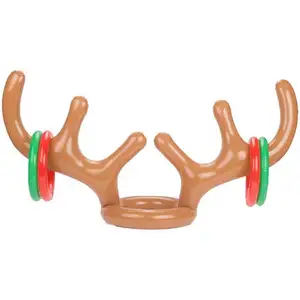 Inflatable Reindeer Antler Ring Toss Game Christmas Toys Party Beach Pool For Kids Adults