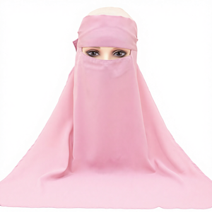 Nuovo Velo Lungo Elegante in Chiffon Tinta Unita, Protezione Solare, <span class=keywords><strong>Stile</strong></span> Mediorientale per Donne - Product Image 2