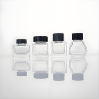 Encrier en verre carré transparent vide de 30ml 15ml 50ml stylo plume bouteille d'encre en verre avec bouchon vente en gros