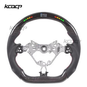 Ajuste para Toyota 86 <span class=keywords><strong>Subaru</strong></span> <span class=keywords><strong>BRZ</strong></span> Volante de cuero negro con LED Fibra de carbono negra real por venta al por mayor 2017-2024 - Product Image 1
