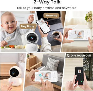 Telecamera per Bambini WiFi Smart 1080P con Audio Bidirezionale, Rotazione e Inclinazione, Visione Notturna - Monitor ad Alta Risoluzione da 4,3 Pollici - Product Image 5