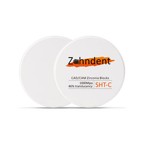Zahndent 46% translucidez <span class=keywords><strong>CAD</strong></span> <span class=keywords><strong>CAM</strong></span> SHT C fresadora Dental Material bloques dentales disco de zirconia - Product Image 1