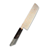 Fournitures d'usine, couteaux de chef japonais Nakiri super tranchants en VG10, couteau de chef Damas de 7 pouces pour la cuisine