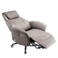 Chaise de bureau de direction ergonomique à dossier haut - Chaise inclinable en cuir confortable avec soutien lombaire réglable