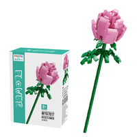 MoYu Set mainan blok Mini DIY Model pot 3D buket tanaman bunga blok bangunan untuk hadiah