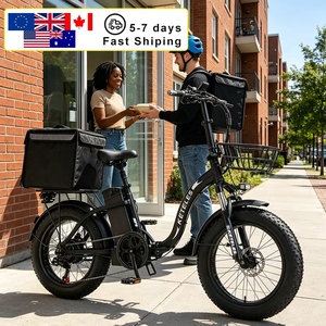 Vélo pliant de livraison de nourriture KETELES KF9 20 pouces, batterie lithium 48V 23Ah, 7 vitesses, avec panier avant KF9 pour organiser les affaires - Product Image 1