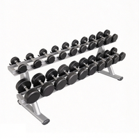Support de rangement pour haltères à double niveau en acier robuste pour salle de sport commerciale et équipement de fitness à domicile