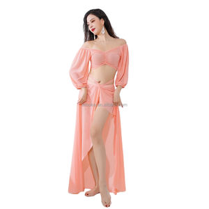 Ensemble <span class=keywords><strong>de</strong></span> pratique <span class=keywords><strong>de</strong></span> <span class=keywords><strong>danse</strong></span> du ventre Sexy haut à col en v + pantalon ceinture à glands pantalon évasé adulte <span class=keywords><strong>danse</strong></span> <span class=keywords><strong>orientale</strong></span> vêtements d'entraînement professionnel - Product Image 2