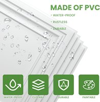 Paneles de Techo de PVC Blancos, Decorativos, para Baño, Decoración del Hogar, Revestimiento Acústico, Panel Falso de Plástico, Material de Construcción Interior