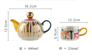 Service à <span class=keywords><strong>thé</strong></span> <span class=keywords><strong>anglais</strong></span> de luxe peint à la main en or, une tasse et deux tasses à café, tasse à <span class=keywords><strong>thé</strong></span> en céramique de Chaozhou - Product Image 6