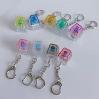 Custom Logo Keyboard Keychain Keycap Relieve Stress Toys Switches Key Chain Diy Button Fidget Keyboard Keychain