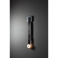 Lampe murale de chevet de luxe nordique en cuir châtaigne avec abat-jour en albâtre pour chambre à coucher