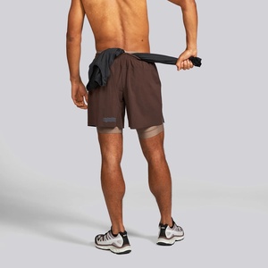 Short de sport athlétique 2-en-1 camouflage pour homme, taille haute, doublé, avec effet froncé aux fesses, longueur 7 pouces, pour la course et le sport, disponible en grandes tailles - Product Image 4