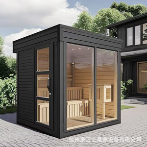 Sauna Exterior de Madera de Hemlock con Calentador de Piedra Volcánica de 4500W para Uso en Patio de Villa - Product Image 1