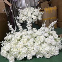 J-FB214 Vente en gros de boules de fleurs blanches pour mariage, centres de table, boules de fleurs artificielles pour centres de table, grandes boules de fleurs pour mariage