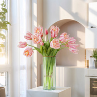 3 Kunsttulpen met realistische aanvoelende bloemknoppen, hoogwaardig zacht rubberen kunsttulpensteel voor thuis, bruiloft, vaasdecoratie
