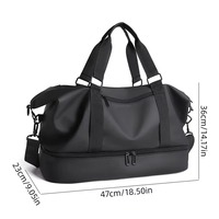 Vente en gros Sac polochon de voyage léger unisexe Sac de sport fitness étanche en PU de grande capacité Sac à main avec compartiment à chaussures