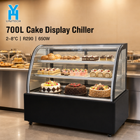 Vitrine Réfrigérée Commerciale pour Pâtisseries 1,5m, 2 Portes en Verre, 1500*660*1200mm, Dégivrage Automatique, Électronique