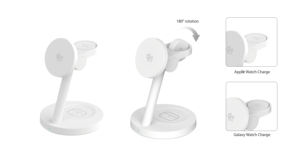 Base de Carga Inalámbrica 3 en 1 QI2.2 de 25W para Escritorio, <span class=keywords><strong>Compatible</strong></span> Simultáneamente <span class=keywords><strong>con</strong></span> <span class=keywords><strong>Samsung</strong></span> y Apple - Product Image 6