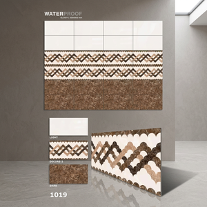 300x600mm Carreaux muraux en céramique de pierre de culture rustique marron 12x24 Carreaux émaillés en porcelaine brillante pour les murs avant du designer d'intérieur - Product Image 2