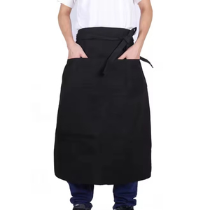 Tabliers de cuisine en coton personnalisés à prix d'usine avec logo, écologiques, pour restaurant, serveurs et serveuses, demi-tabliers avec poche - Product Image 1