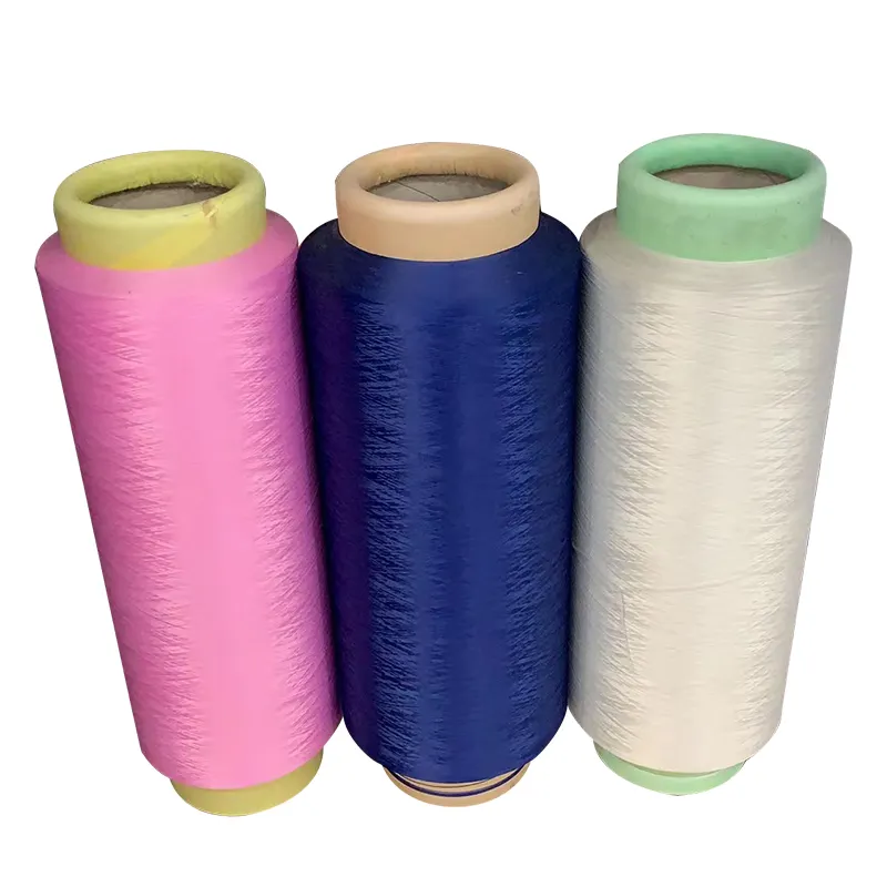 Hot Sale 150D/48F/2 Dope Dyed Yarn 100% GRS Certified Recycled DTY Polyester Yarn For Shoe Lace