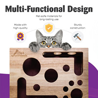 Juguete de laberinto de bolas de madera maciza de lujo con lima para uñas, diseño moderno para ejercicio y cuidado de uñas de gatos y perros