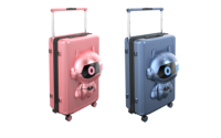 Bagage à main en forme de robot unisexe mignon valise à roulettes créative moderne avec verrouillage léger par mot de passe voyage