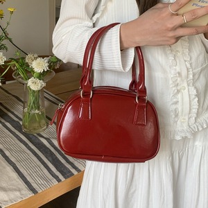 Red Women's Bowling Bag Zipper Closure <b>Hand</b> Carry <b>Mini</b> Crossbody Bag Everyday Outfits Casual Style - Product Image 1