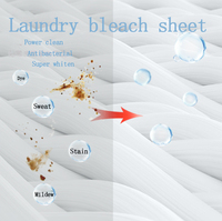 Feuilles de blanchiment pour lessive deux-en-un, emballées en boîte de 30 feuilles, pour usage sur les vêtements, jetables