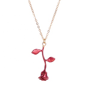 <span class=keywords><strong>Collana</strong></span> con Ciondolo a Forma di <span class=keywords><strong>Rosa</strong></span> <span class=keywords><strong>Rossa</strong></span> in Lega di Zinco ZRM, Oro/Oro <span class=keywords><strong>Rosa</strong></span>/Argento/Rosso, Gioielli da Donna, Stile Romantico, Regalo per Anniversario - Product Image 3