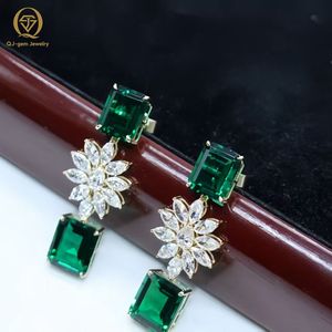 Luxury <b>Earring</b> <b>Emerald</b> Lab Grown Diamond with IGI Certificaite Match Gala Wearing 18K Real <b>Gold</b> Custom for Women's Gift - Product Image 2