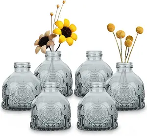 Vases en verre avec boutons, 1 pièce, cadeau de plante Vintage, centre de table décoratif pour maison, réception de mariage, bureau, vente en gros
