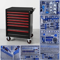 Ensemble d'outils en mousse EVA avec kit d'outils à main pour réparation automobile et chariot à outils mobile 424 pièces, armoire à tiroirs professionnelle pour garage et atelier
