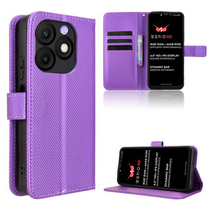 Funda de teléfono con Tapa de cuero PU con patrón de diamantes y billetera de lujo para itel Zeno 10 4G - Product Image 5