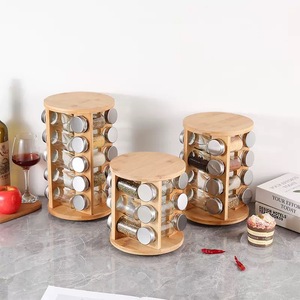 Chân Thành Hot Bán Tre Quay Vòng Gia Vị Giá Với 12 Lọ 360 ° Rotativo Nhà Bếp Tổ Chức Làm Sạch Công Cụ Cho Gia Vị Kệ - Product Image 3