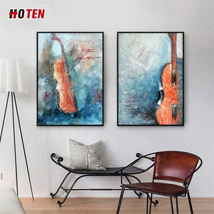 Elegante contemporáneo abstracto Pop instrumento Musical lienzo pintura al óleo pintada a mano Naturaleza muerta decoración de arte - Product Image 5