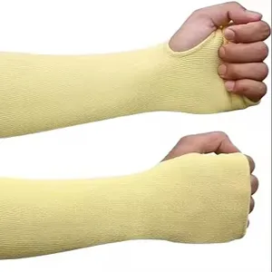 Prima fibra personalizzata protezione braccio di livello 5 resistente al taglio maniche giallo Kevlar Anti-taglio di sicurezza protezione da lavoro abbigliamento