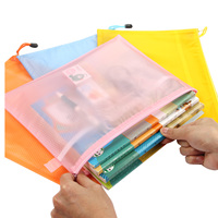 Sacs de rangement en gros avec fermeture éclair, pochettes en maille imperméables pour fournitures de bureau et de rentrée scolaire