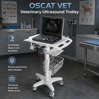 Chariot à ultrasons OSCAT EX-01E pour vétérinaires avec roulettes pour hôpital vétérinaire, support médical mobile, équipement vétérinaire
