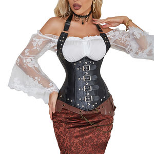 In Pelle sintetica Corsetto Top Donne Vestito Disossato Acciaio Più Il Formato 6XL Underbust Corsetti - Product Image 6