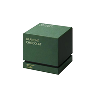 FAVORCRAFTS Boîtes cadeaux carrées vertes à deux pièces avec couvercle et base, personnalisées, haut de gamme, écologiques, avec impression de logo de luxe, pour aliments, chocolat, gâteaux