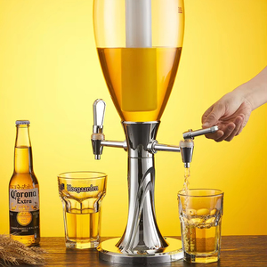 Bar Nightclubs KTV Party Restaurant <b>LED</b> Light Tower Beer Serving Pitcher Cool Beer <b>Tube</b> Dispenser Stainless Halloween Christmas - Product Image 4