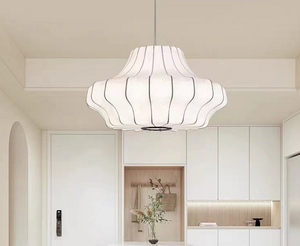 JYLIGHTING современные белые люстры подвесные светильники Корея Японский минималистский стиль летающая тарелка дизайн шелковые материалы фонари - Product Image 2