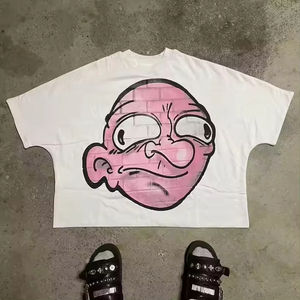 Y2K imprimé graphique t-shirts Streetwear Boxy recadrée t-shirts 100% coton haute qualité luxe hommes T-Shirts - Product Image 1