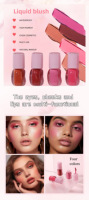 Petite quantité, logo personnalisé, blush liquide pour les joues et les lèvres, multi-usages, longue tenue, blush à label privé avec fini mat